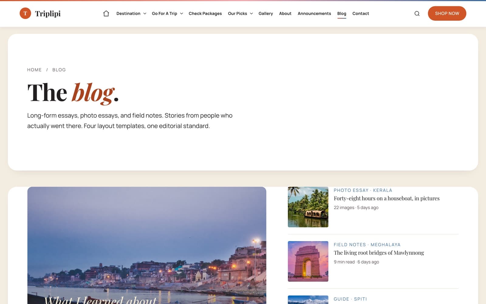 The Triplipi editorial travel blog — photo essays and field notes from real trips